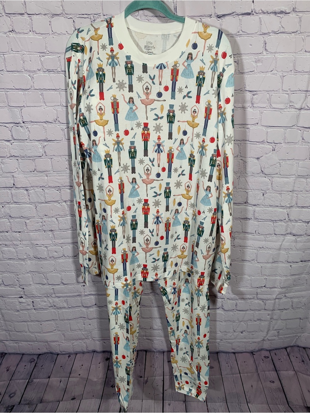 Little Planet Organic Unisex 2 Piece Christmas Pajama Set Nutcracker XL NWT
